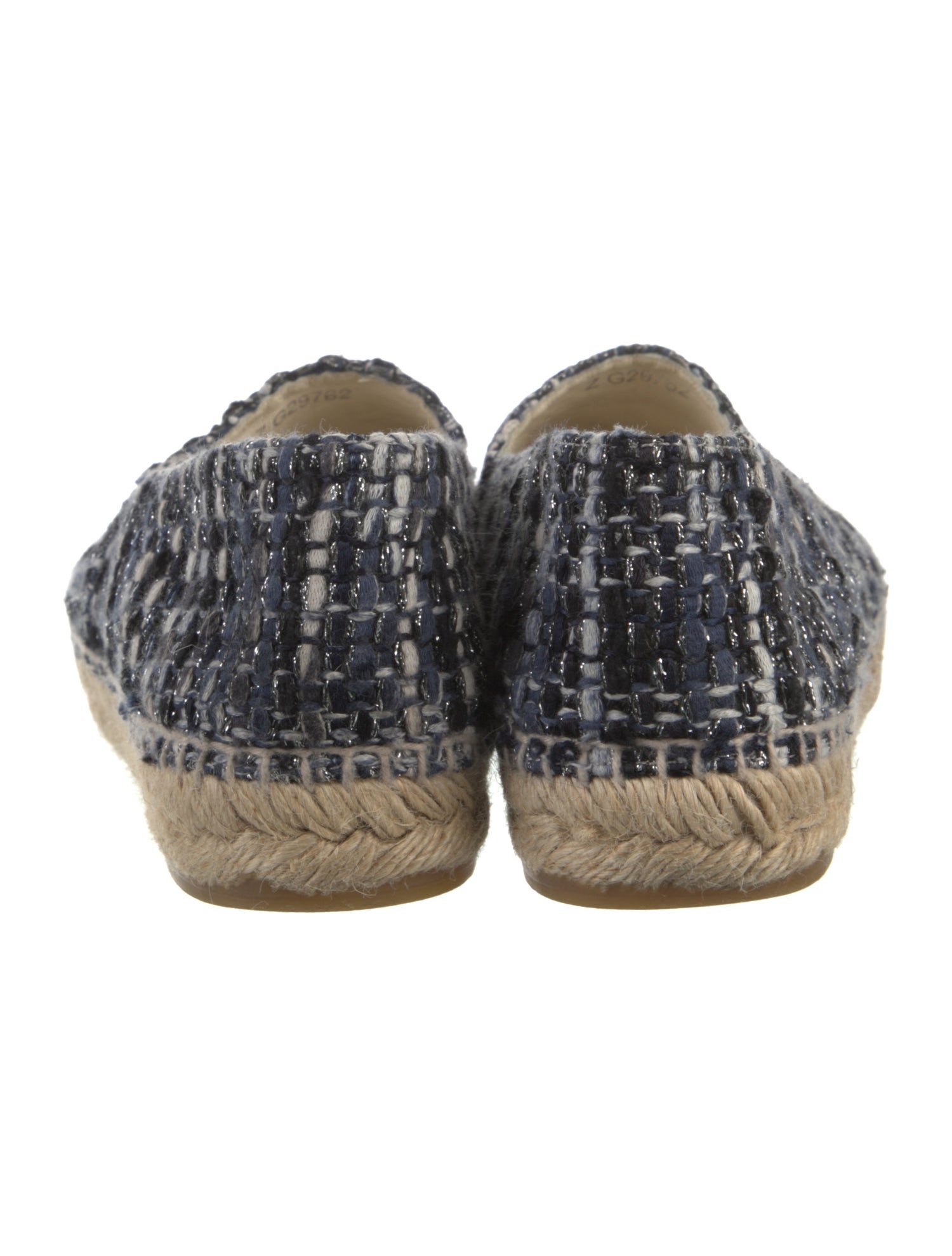 Chanel Interlocking CC Logo Tweed Espadrilles